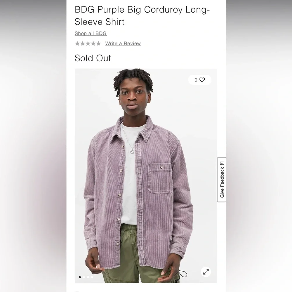 Urban Outfitters Men's Dark Purple Corduroy Shirt Jacket - Picture 5 of 5